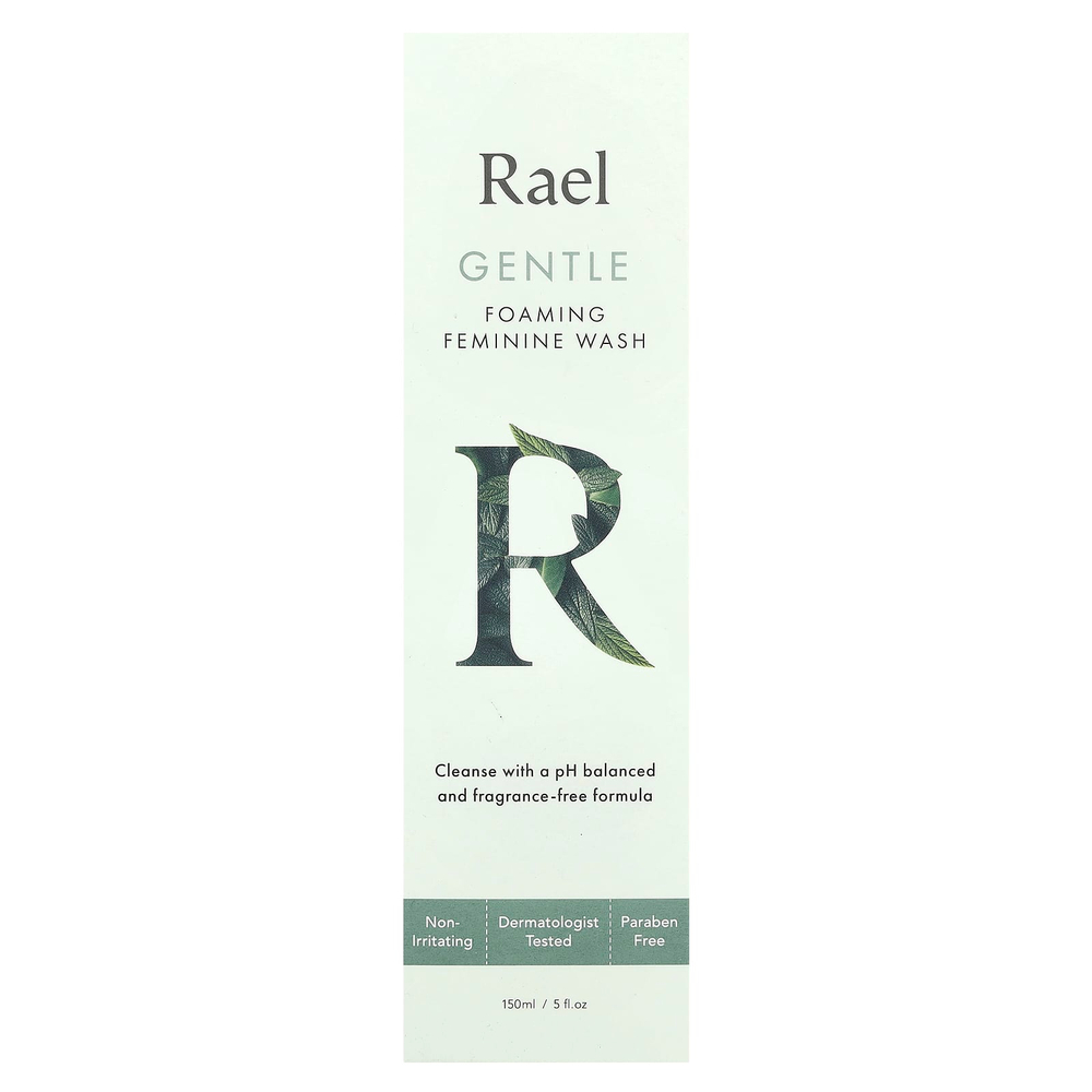 Rael, Натуральное пенящееся средство для женской гигиены, для чувствительной кожи, без отдушек, 150 мл (5 жидк. унц.)