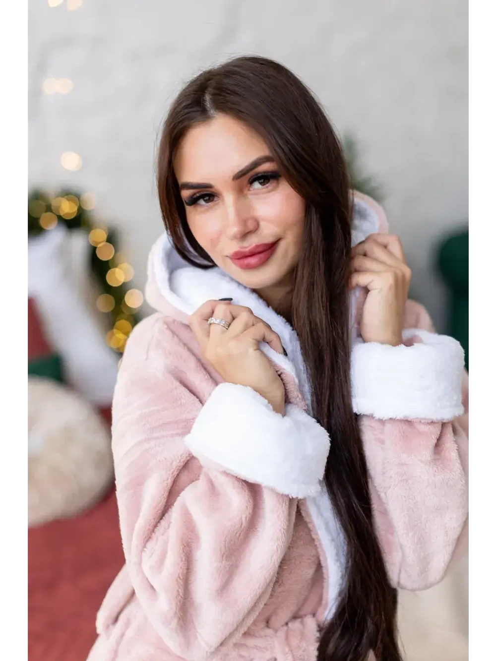 Халат махровый домашний с капюшоном