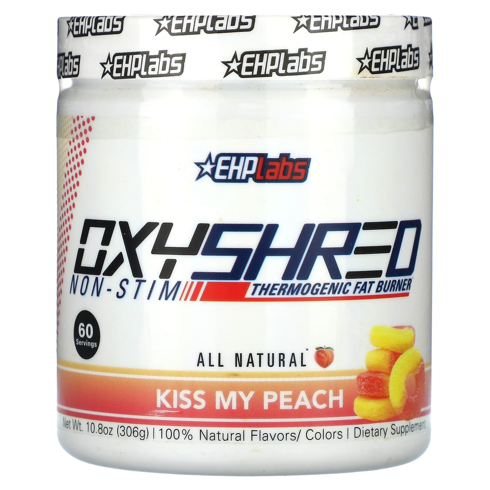 EHPlabs, OxyShred Non-Stim, термогенный сжигатель жира, Kiss My Peach, 306 г (10,8 унции)