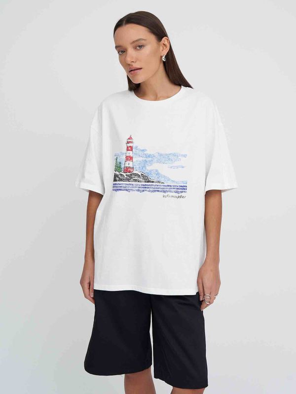 Футболка Маяк белая - фото 1