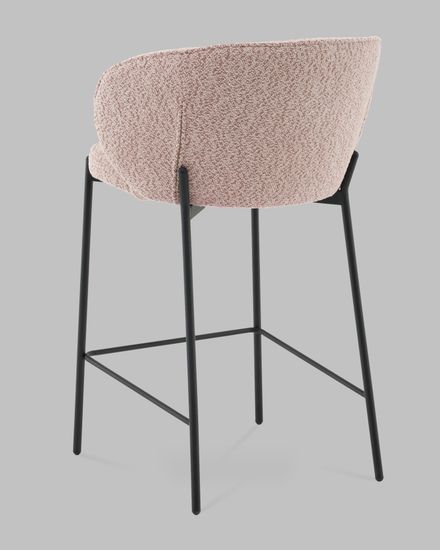 Стул полубарный Тисдейл букле розово-персиковый