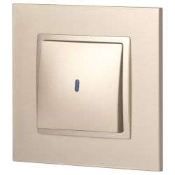 14-1102-04 ЭРА Выключатель с подсветкой, 10АХ-250В, IP20, Эра Elegance, шампань | Elegance Шампань