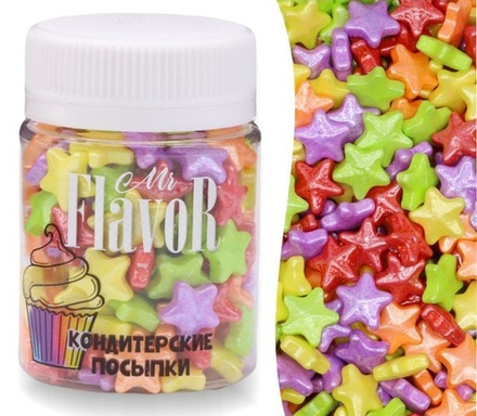 Посыпка Mr.FlavoR "Звездочки перламутровые цветные" 11 мм, 45 гр