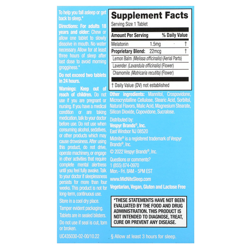 MidNite, поддержка цикла сна, низкая доза, вишня, 1,5 мг, 30 быстрорастворимых таблеток