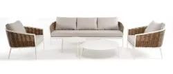 "Тоскана" лаунж-зона из искусственного ротанга, цвет соломенный