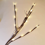 Гирлянда электрическая "Веточка" 70см, 20 ламп LED, IP-20 работает от 2* батареек АА, теплый белый