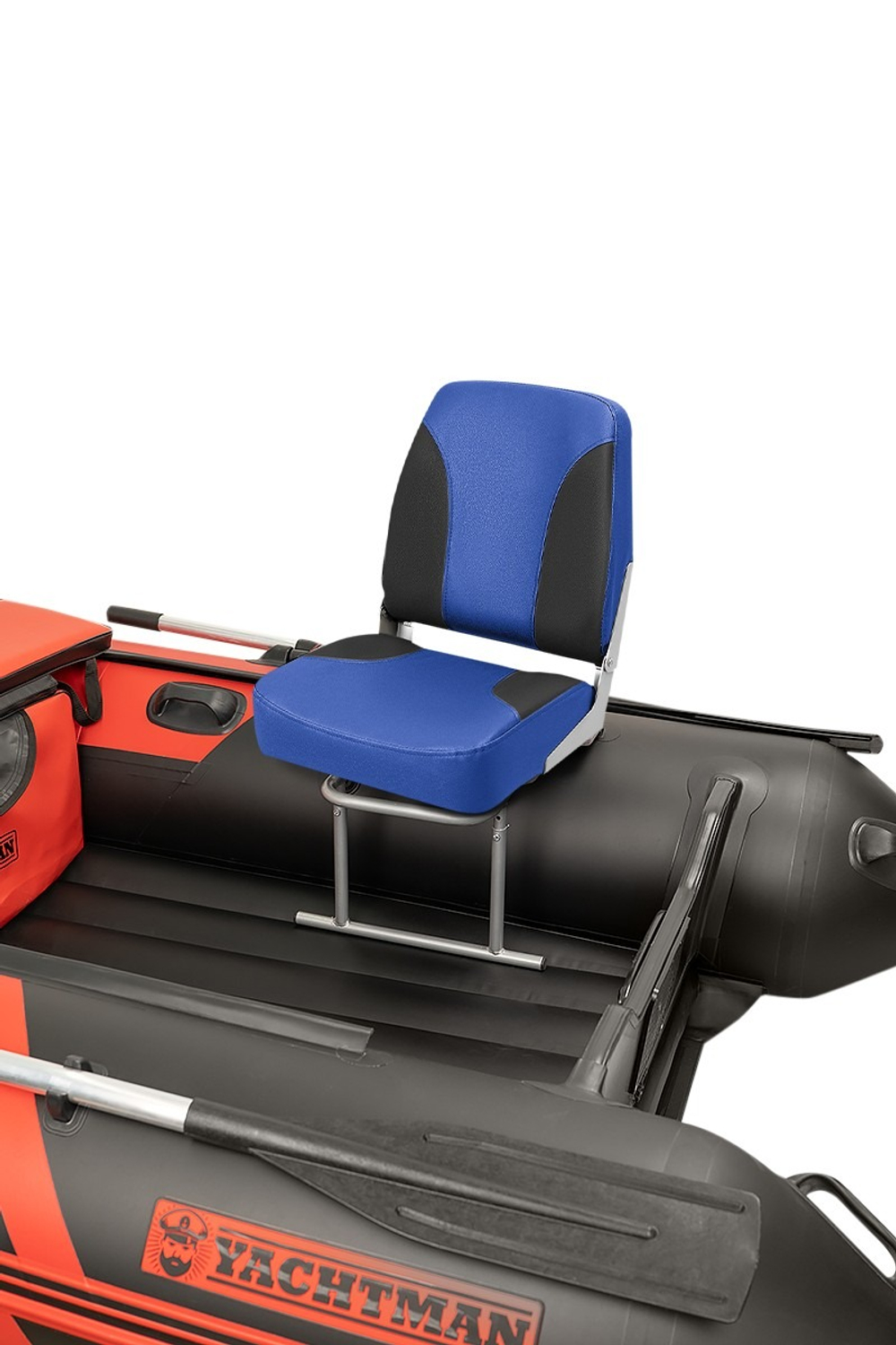 Кресло мягкое в лодку с поворотным механизмом синий/черный