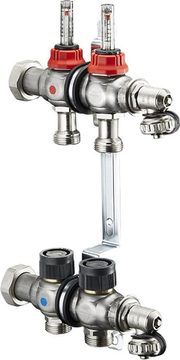 Коллектор Oventrop Multidis SF 1" арт. 1404352 (2 контура) с расходомерами для теплого пола