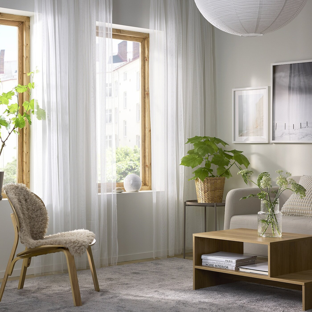 IKEA LILL  (ИКЕА ЛИЛЛ)  -  Шторы, 1 пара, на туннеле/белые, 280x300 см