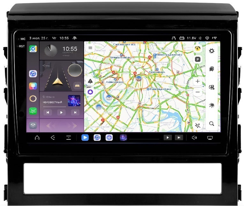 Магнитола для Toyota Land Cruiser 200 2015-2021 (без JBL) - Carmedia OL-9618 QLed+2K, Android 13, TS20, CarPlay, 4G SIM-слот