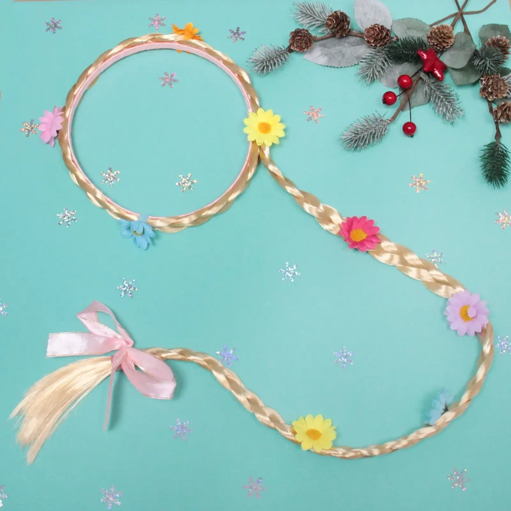 Ободок карнавальный с косичкой «Цветочный рай»