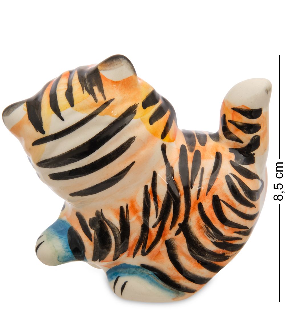 ГЛ- 192 Фигурка «Кот-Пушистик» цв.(Гжельский фарфор)