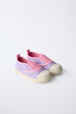 ZARA КЕДЫ С ПОЛОСКАМИ, РОЗОВЫЙ