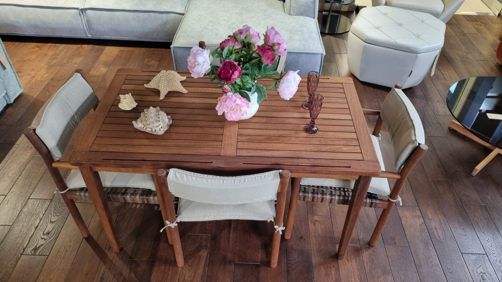 FELIX 140 Стол обеденный деревянный, массив ироко