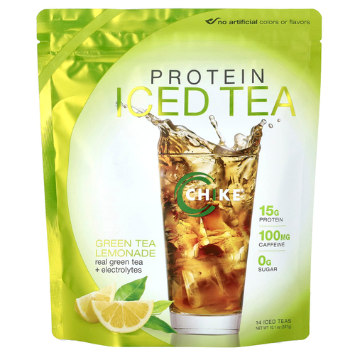 Chike Nutrition, протеиновый холодный чай, со вкусом зеленого чая и лимонада, 287 г (10,1 унции)