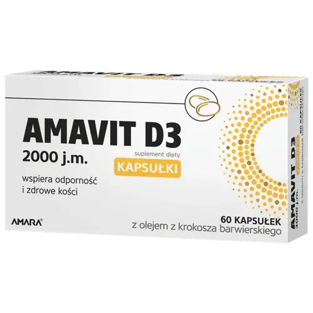 Амавит D3 - 2000 МЕ, диетическая добавка, 60 капсул