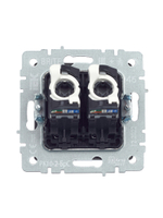 BRITE Розетка компьютерная двойная RJ45 кат.5E РК10-2-БрС сталь IEK