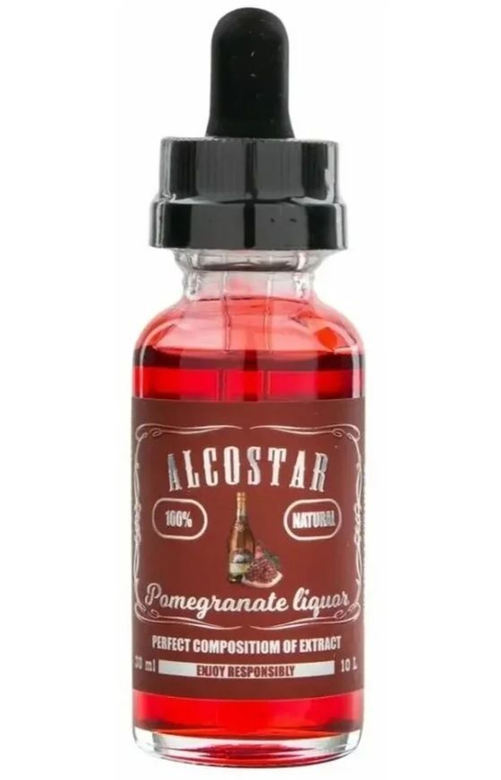 Эссенция Гранатовый ликер, Pomegranate liquor Alcostar, вкусовой концентрат (ароматизатор пищевой) для самогона, 30 мл