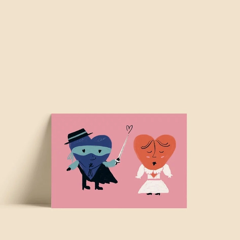 Открытка – Сердце (Зорро)