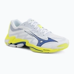 Кроссовки волейбольные Mizuno Wave Lightning Elite white/lighting yellow/dazzling blue