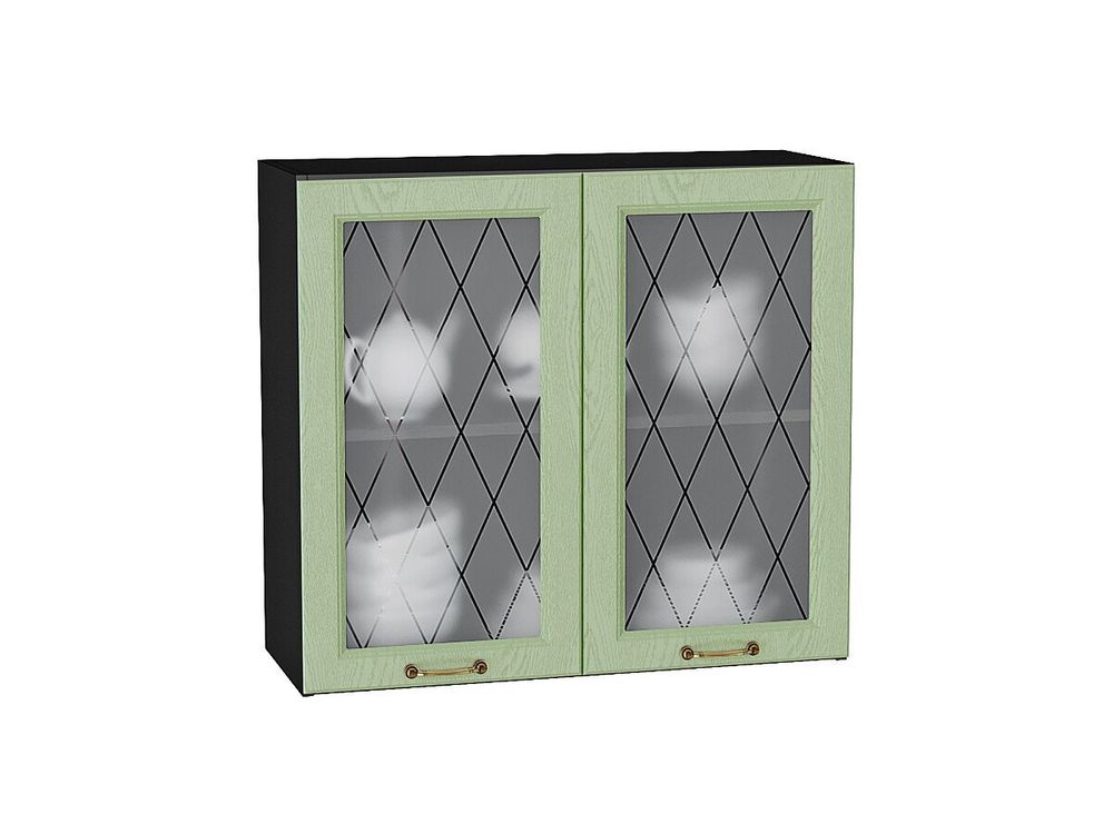 Шкаф верхний с 2-мя остекленными дверцами Ницца