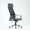 Кресло Barneo K-116 для персонала серая ткань, черная сетка, газлифт 3кл