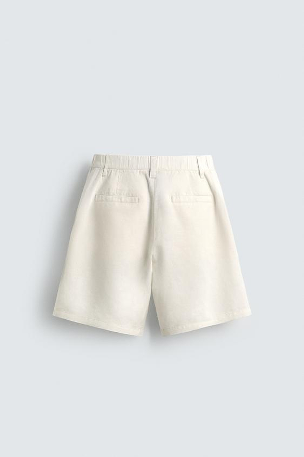 ZARA ШОРТЫ REGULAR FIT ИЗ КОНОПЛИ И ХЛОПКА, БЕЛЫЙ