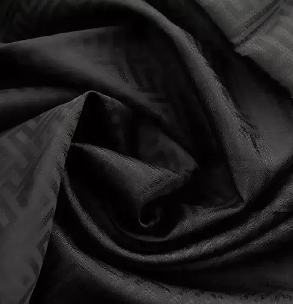 Ткань подкладочная Жаккард, шир. 145 см, 90(+/-5) гр/м2, вискоза 48%, п/э 52%, чёрный