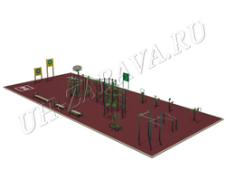Гимнастическая площадка для занятий воркаутом 27×11,6 м