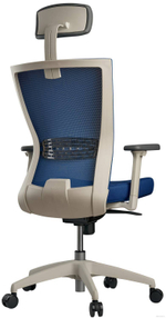 Кресло эргономичное SCHAIRS AIREX AIRE-101W каркас белый, сетка IR05BU / ткань T01BU синяя