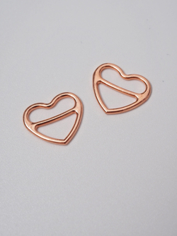 Кольцо, регулятор, регулятор сердечко и крючок для бюстгальтера розовое золото ширина 1 см