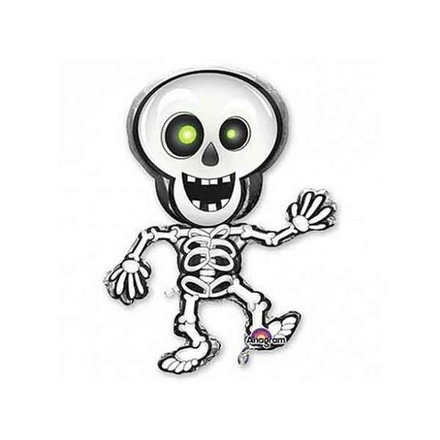 Фигурный фольгированный шарик "Веселый скелет"