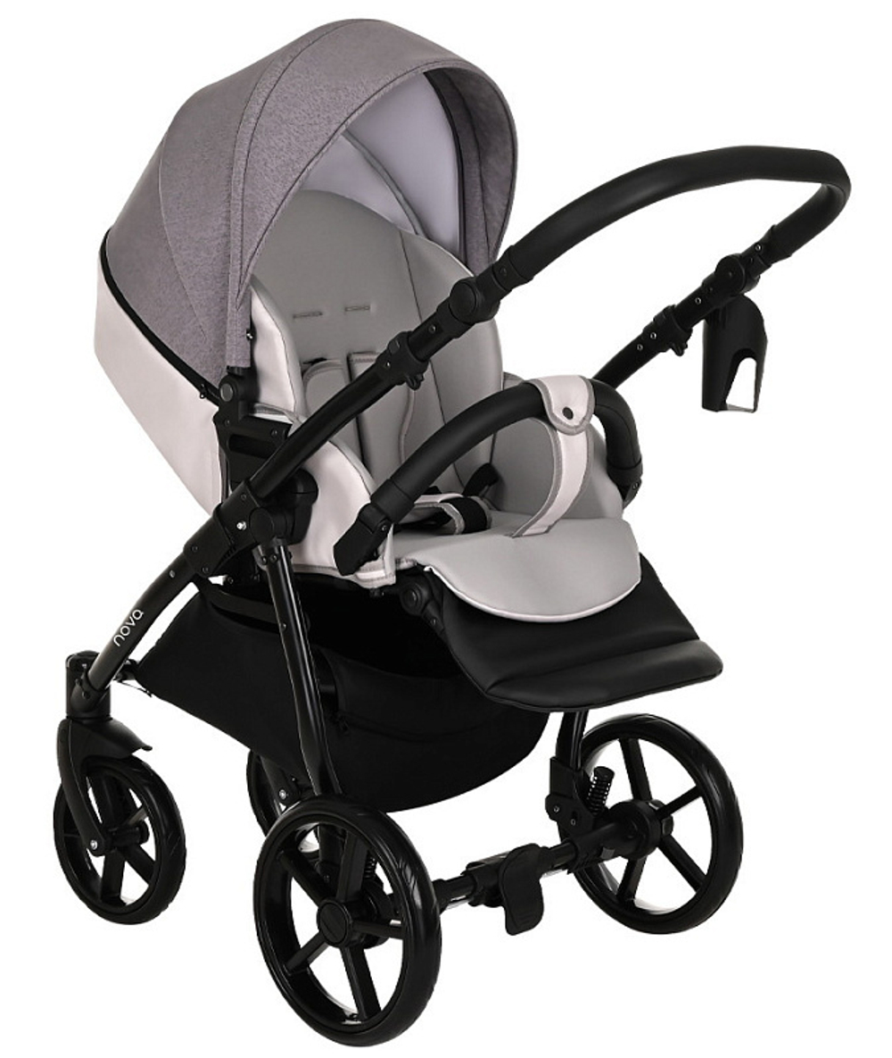 Детская коляска Tutis Novo Reflective 3 в 1 1142043 Кожа Pearl Metalic/Grey Reflective Print