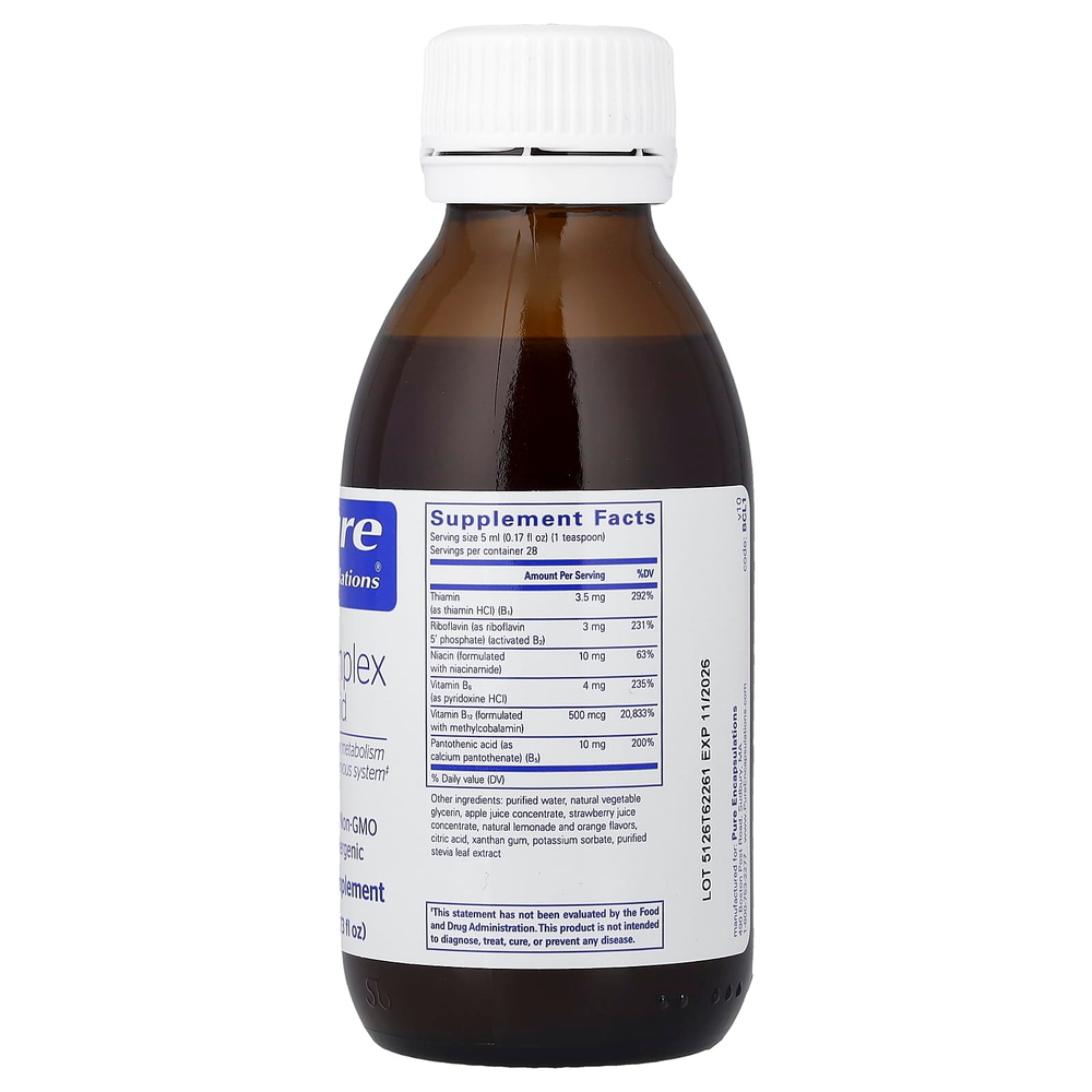 Pure Encapsulations, B-Complex, жидкая добавка, 140 мл (4,73 жидк. унции)