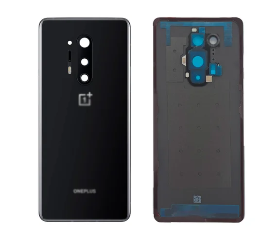 Задняя крышка для OnePlus 8 Pro черная (Onyx Black) со стеклом камеры