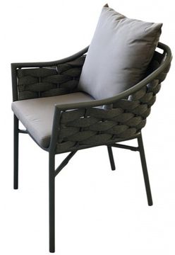 Кресло плетеное с подушками Torino темно-серый