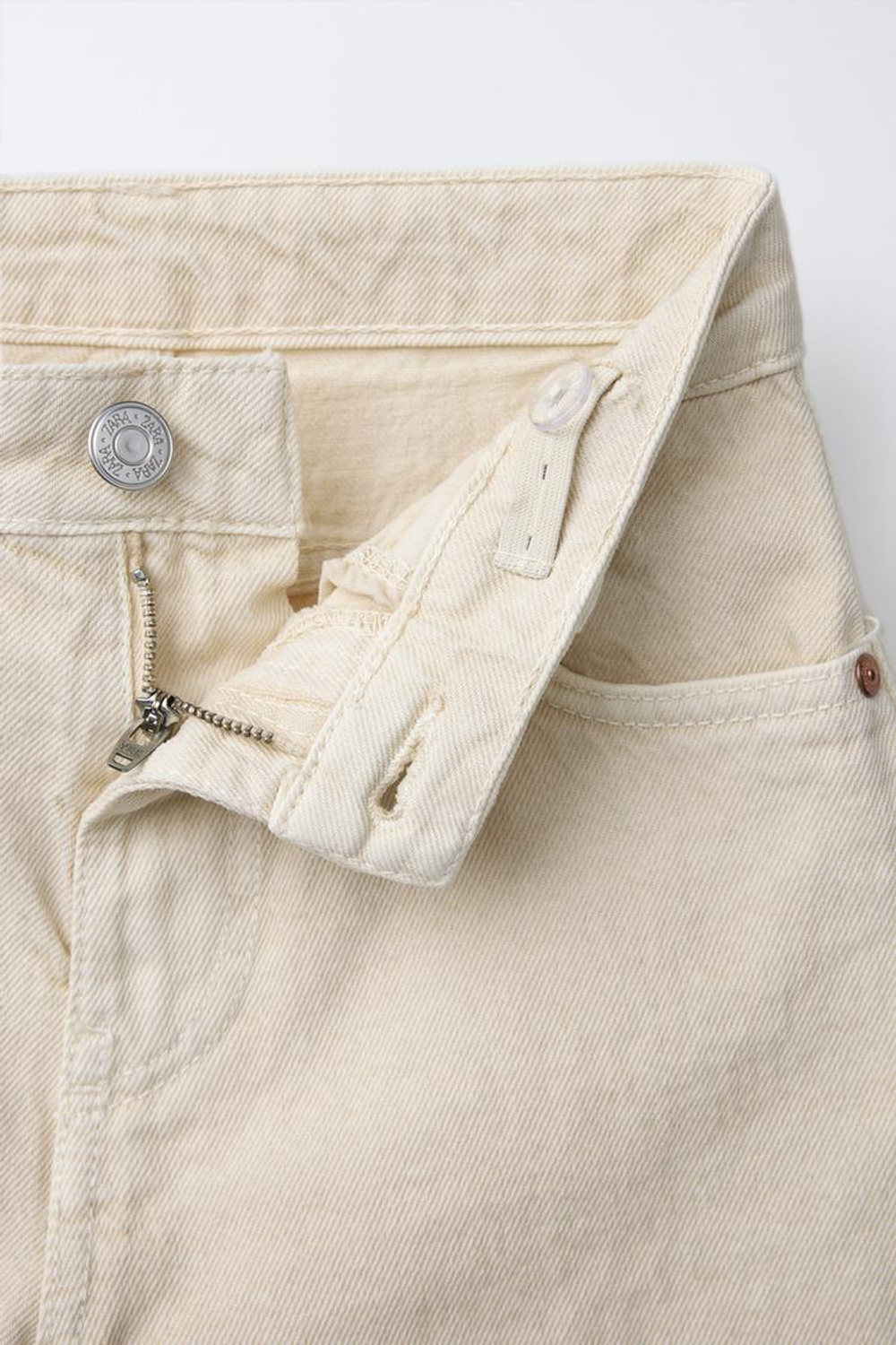 ZARA ДЖИНСЫ RELAXED BAGGY, ЭКРЮ