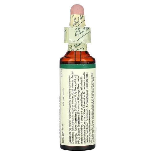 Bach, Original Flower Remedies, Холли, 20 мл (0,7 жидк. унц.)
