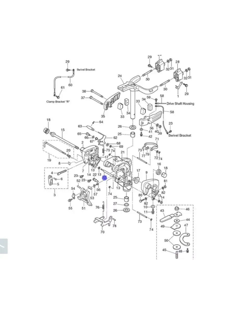 Крепление для лодочных моторов 3V6-62117-0
