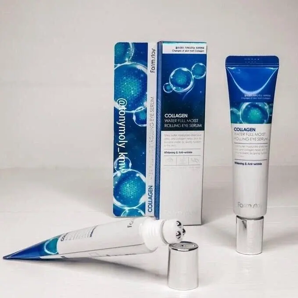 Сыворотка-лифтинг для кожи вокруг глаз с коллагеном FarmStay Collagen Water Full Moist Rolling Eye Serum, 25ml