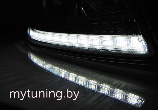 Передние фары daylight black drl для Skoda Octavia II A5 FL