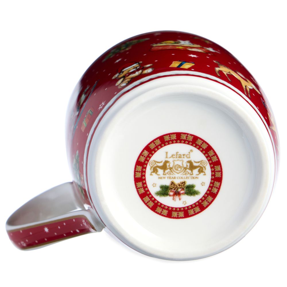 КРУЖКА LEFARD "С НОВЫМ ГОДОМ!" 300 МЛ КРАСНАЯ (КОР=36ШТ.)