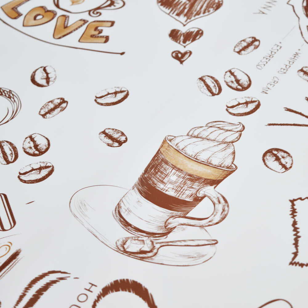 Клеенка столовая DEKORAMA 140см*20м "Кофе и шоколад коричневый"