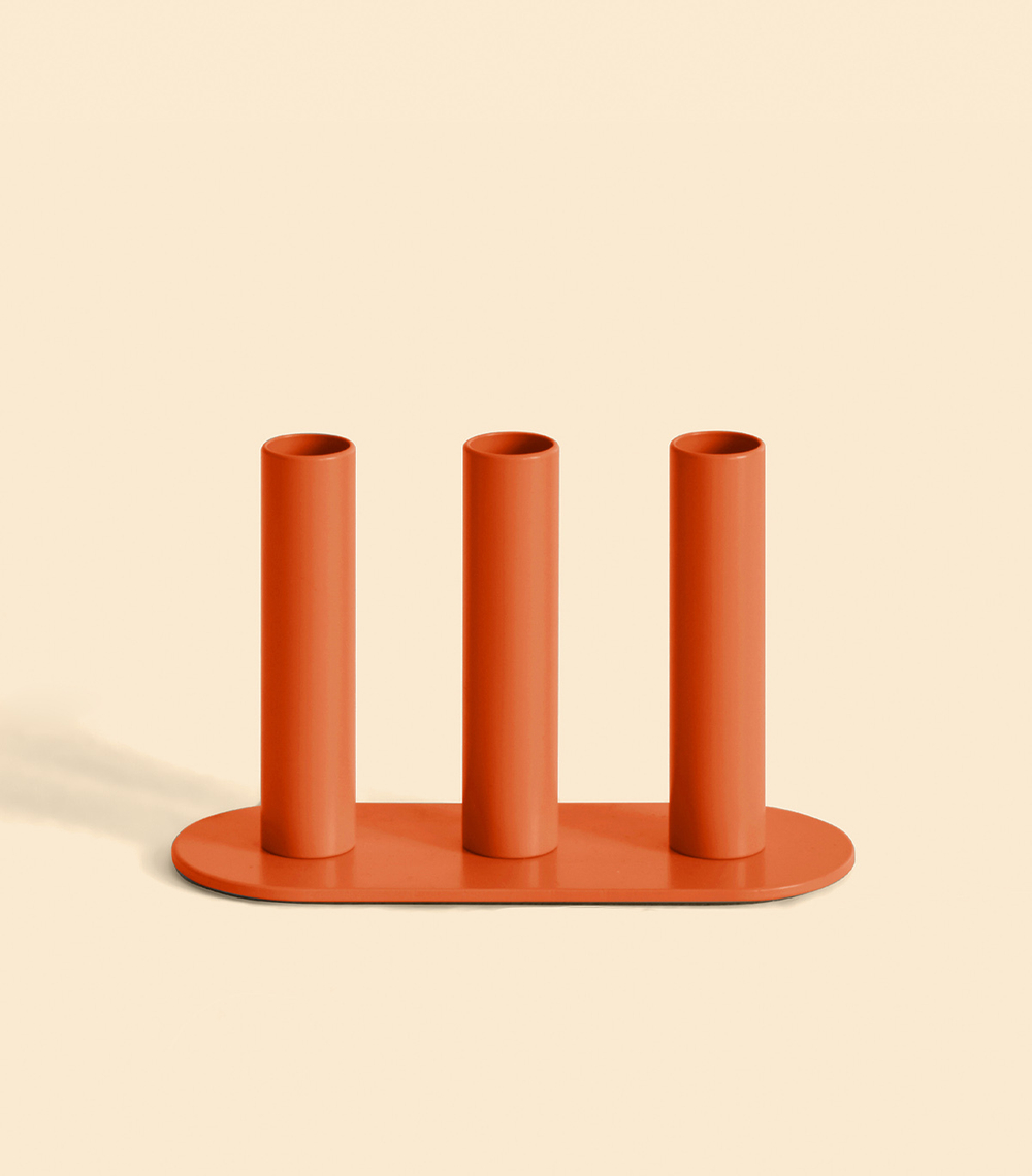 Подсвечник – Огонь тройной, Оранжевый, 12,5 см | Delo