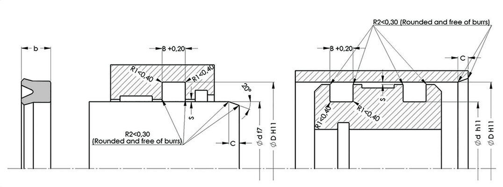 A101-023/1 NBR Симметричное уплотнение 23,5-31,5-5/6