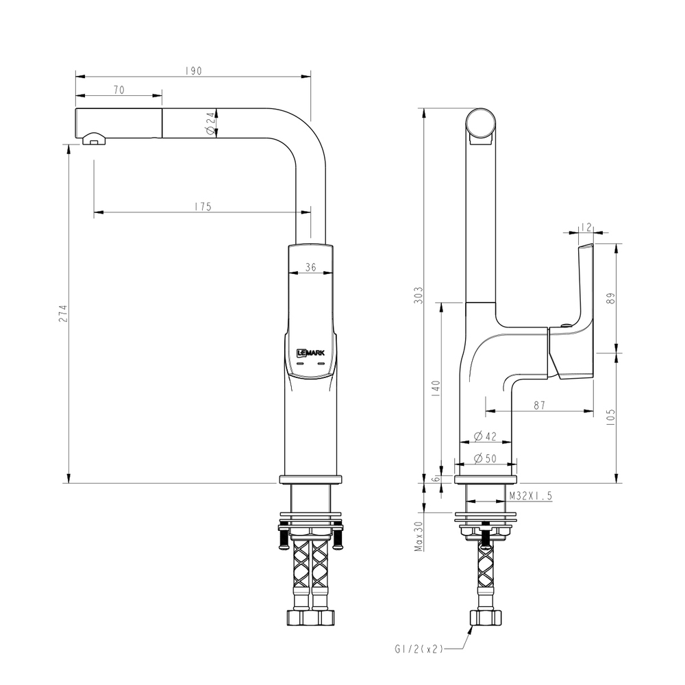 Смеситель Lemark Ursus LM7205BL для кухни