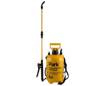 Распылитель садовый 5л, фиберг. удочка 84см, регул. ремень Park, желтый