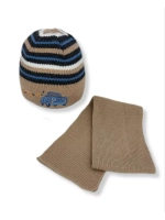 Шапка с шарфом детская для мальчика на весну и осень