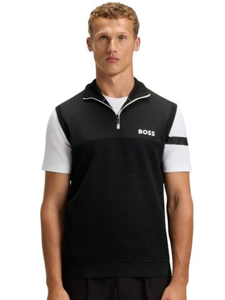 Теннисная жилетка BOSS Birdie 1/4 Zip - black
