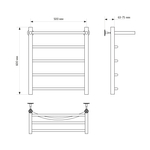 Полотенцесушитель MIXLINE CAPELLA  60х50 (1/2'' ВР, 4 перекладины + ПОЛКА) водяной